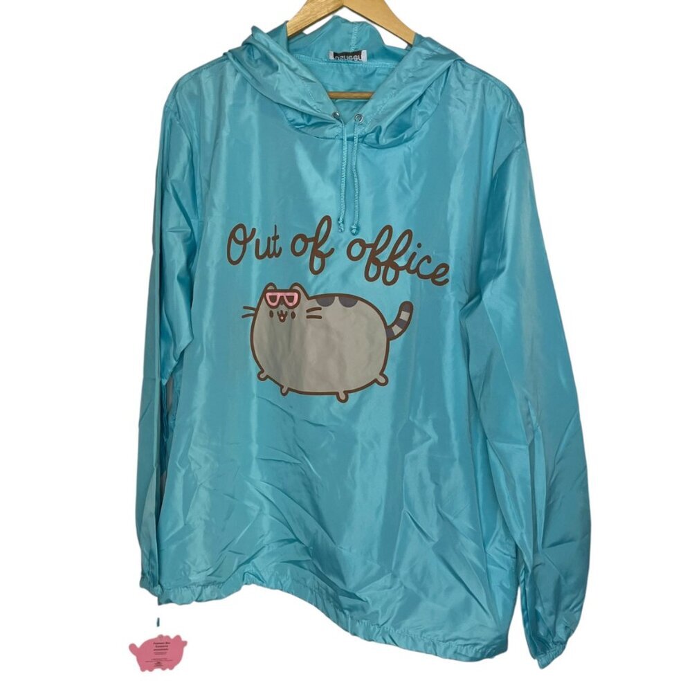 Pusheen Medium Hoodie Windbreaker Pullover Jacket Out Of Office Kawaii Casual